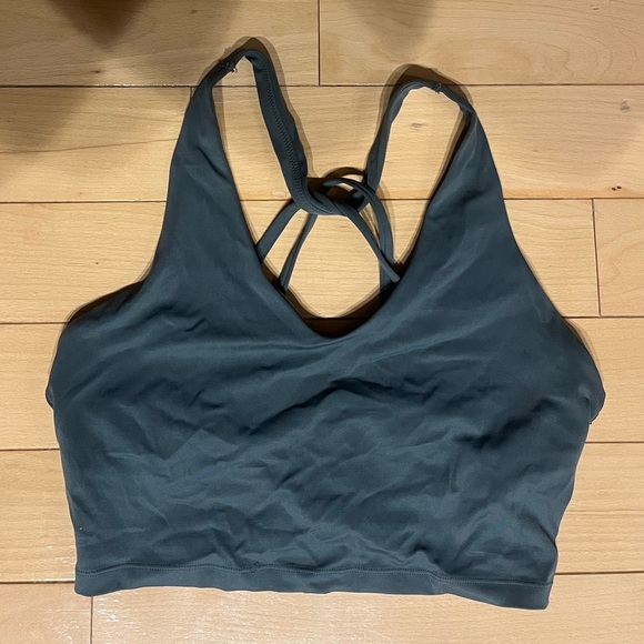 OFFLINE By Aerie Real Me Strappy Back Longline Sports Bra in Royal Palm - Picture 2 of 4